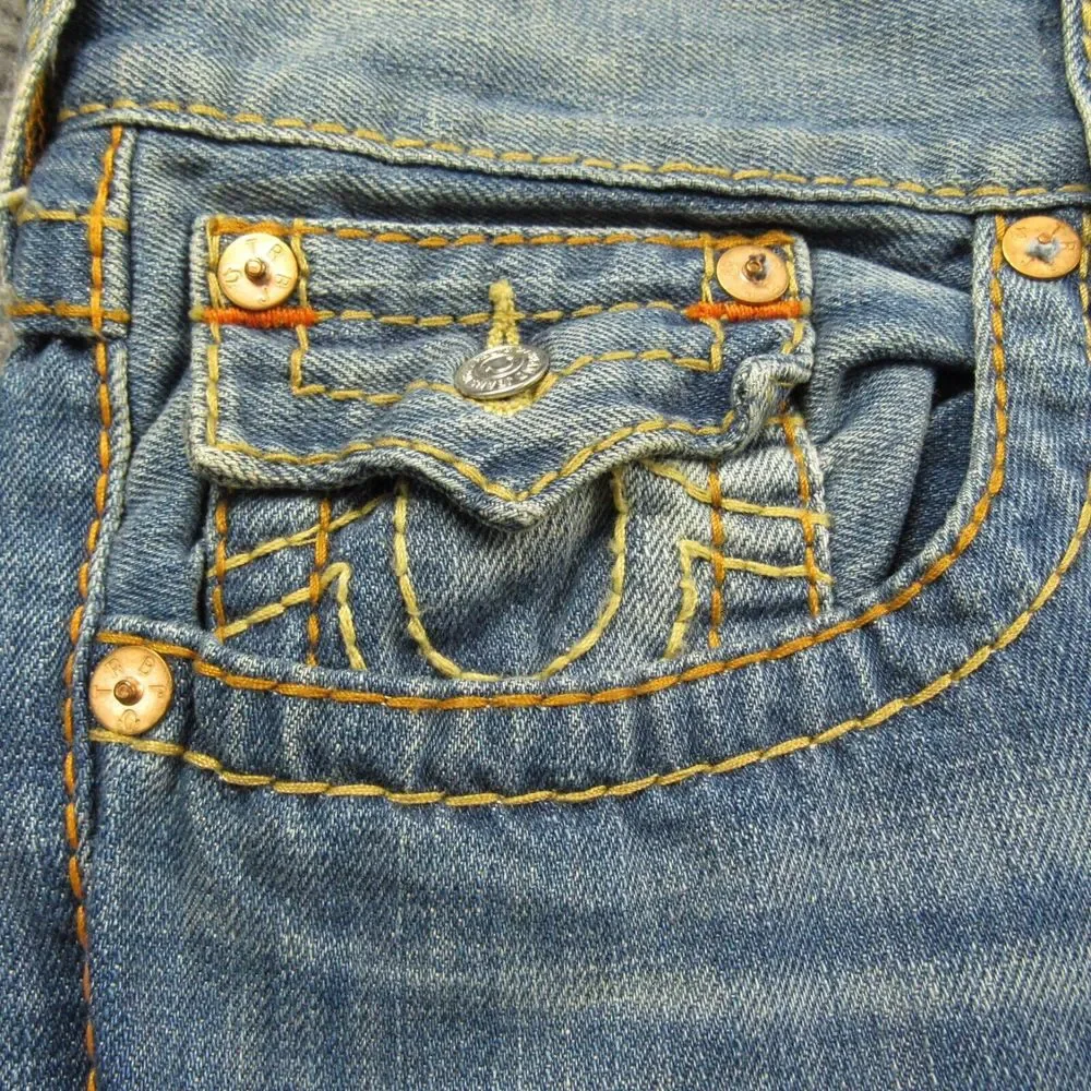 True Religion Jeans‎ Men 38x32 Skinny Denim Flap Pocket Y2k CXLM Dragonfish